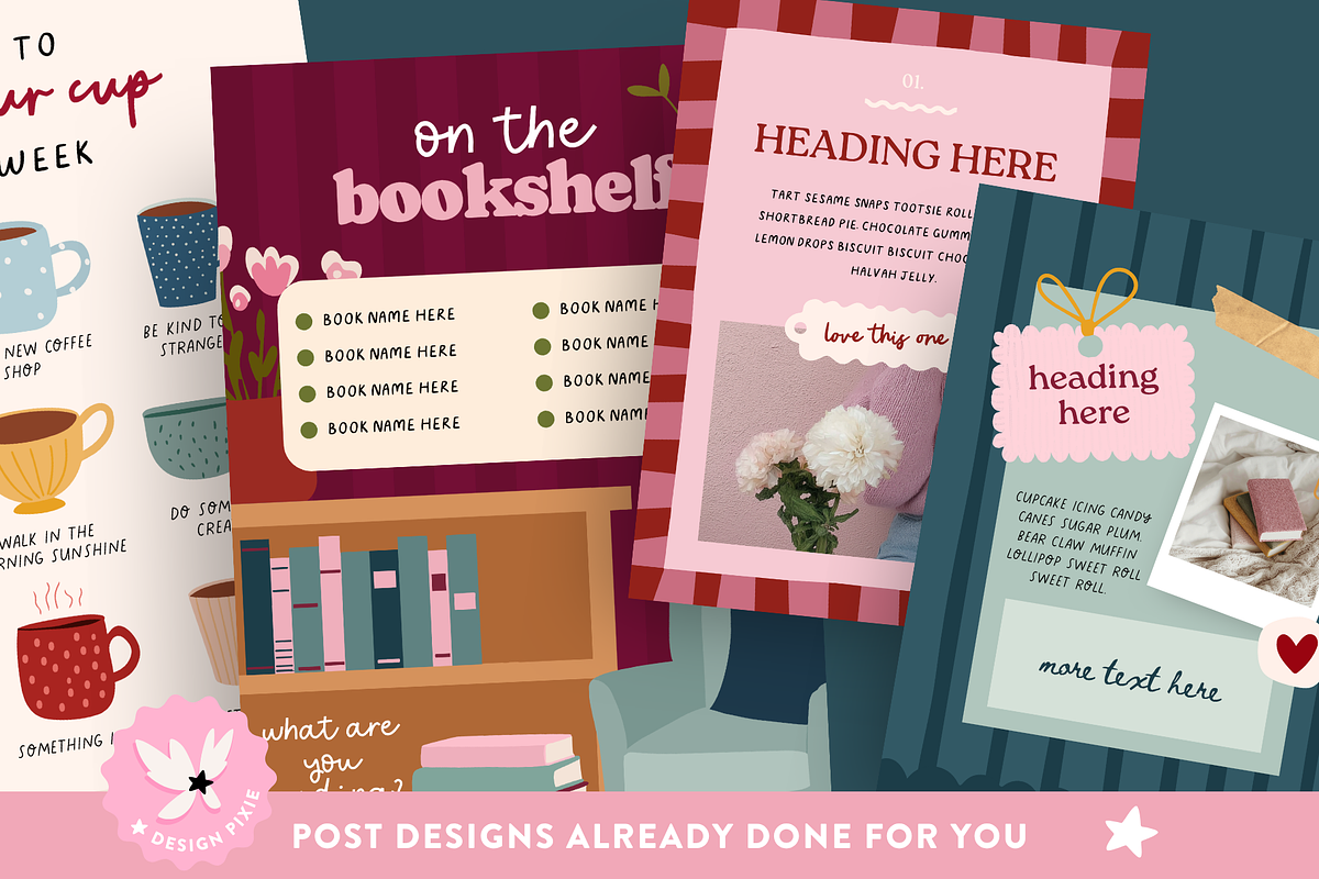 Bookstagram Templates for Instagram, a Social Media Template by Design Pixie (Photo 7 of 9)