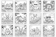 Animal-Themed Summer Coloring Pages, a Seasonal Illustration by Lamia Emad (Thumbnail 4 of 4)