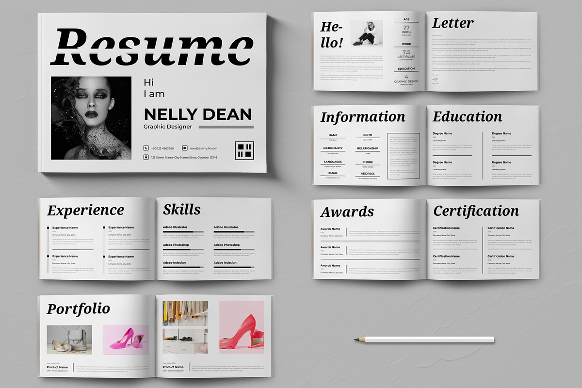 Resume Booklet Template Layout, a Stationery Template by ContestDesign (Photo 1 of 4)