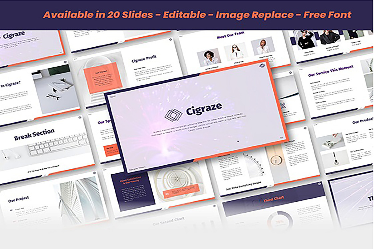 Cigraze Presentation Template, a Presentation Template by LIOKIVA Studio
