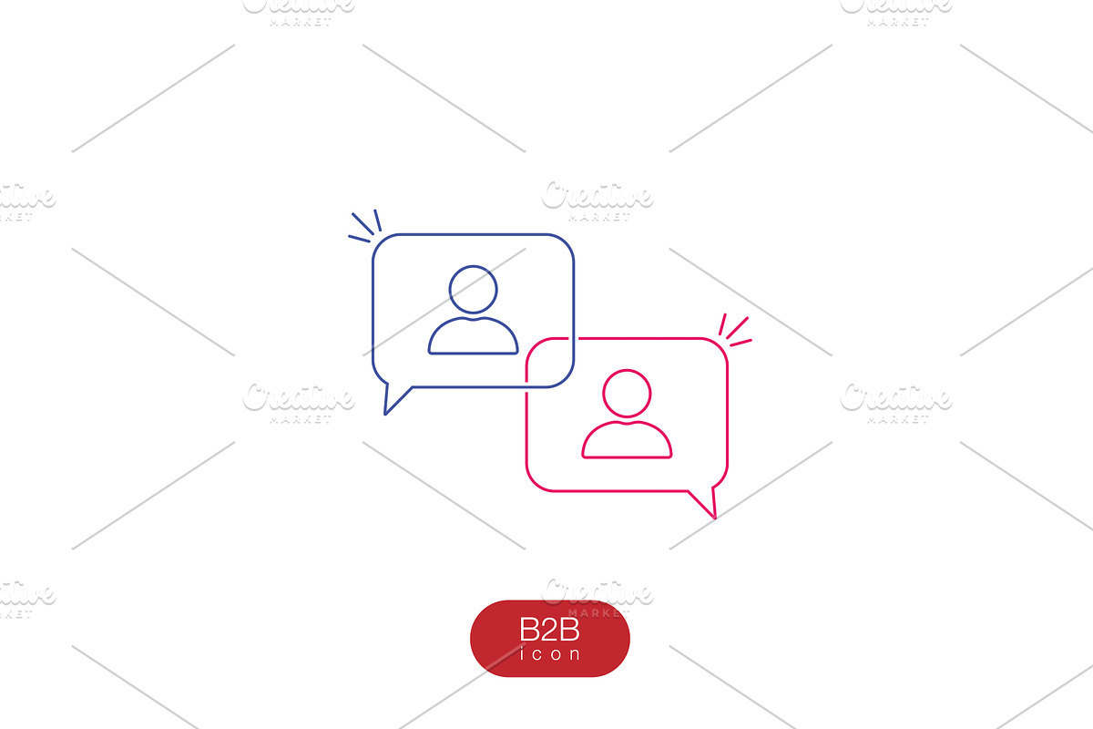 B2B icon on white background, a Person Illustration by Vector Creator