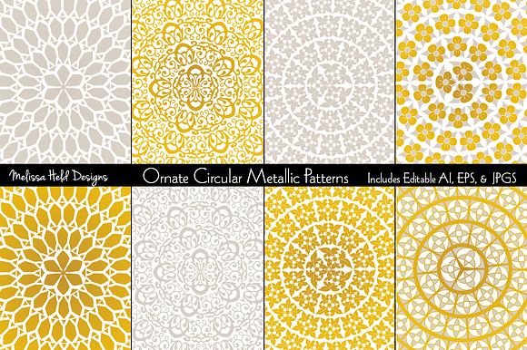 Ornate Circular Metallic Patterns preview 8