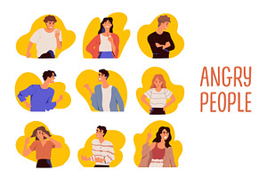 Angry, furious people set, a Person Illustration by Good Studio