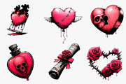 Gothic valentines day sublimation, an Illustration by CreationArt (Thumbnail 3 of 6)