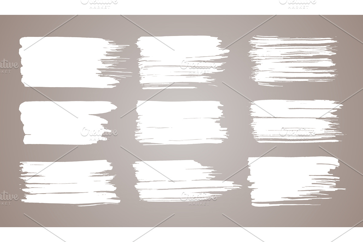 Vector paint brush set. White ink, an Illustration by the8monkey