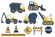 Navy & Lemon Construction Trucks, an Illustration by Amanda Ilkov (Thumbnail 2 of 2)