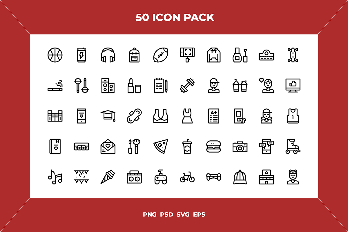 Teenager icons, an Outline Icon by Wencory (Photo 1 of 2)