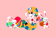 Easter Bunny Doodle Illustration Set, an Object Graphic by SLAB! Design (Thumbnail 2 of 3)