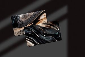 Black Gold Acrylic Fluid Textures