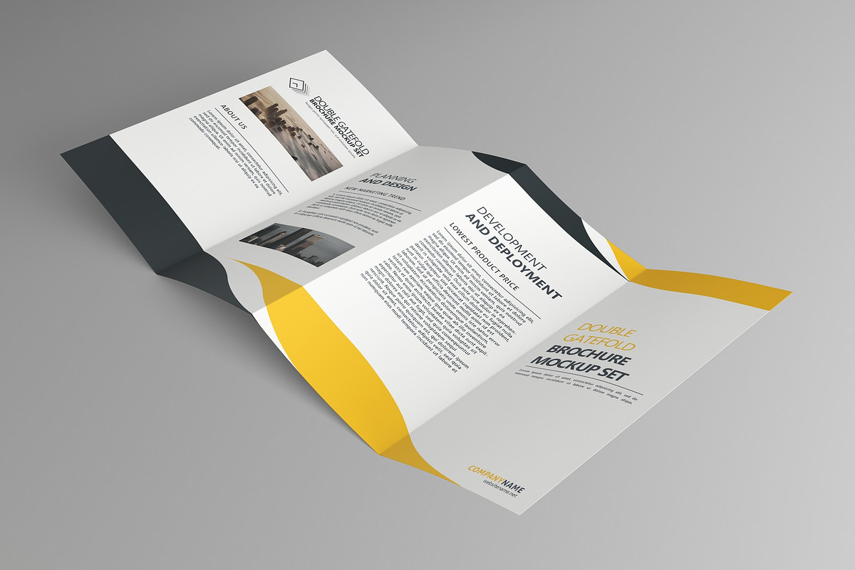 Double Gatefold Brochure Mockup Set, a Product Mockup by MassDream