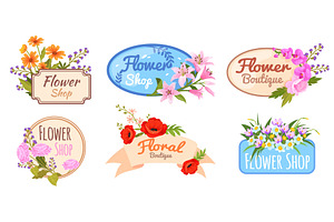 Flowers shop logo. Florist flower, a Finance Illustration by Stock-Smart-Start