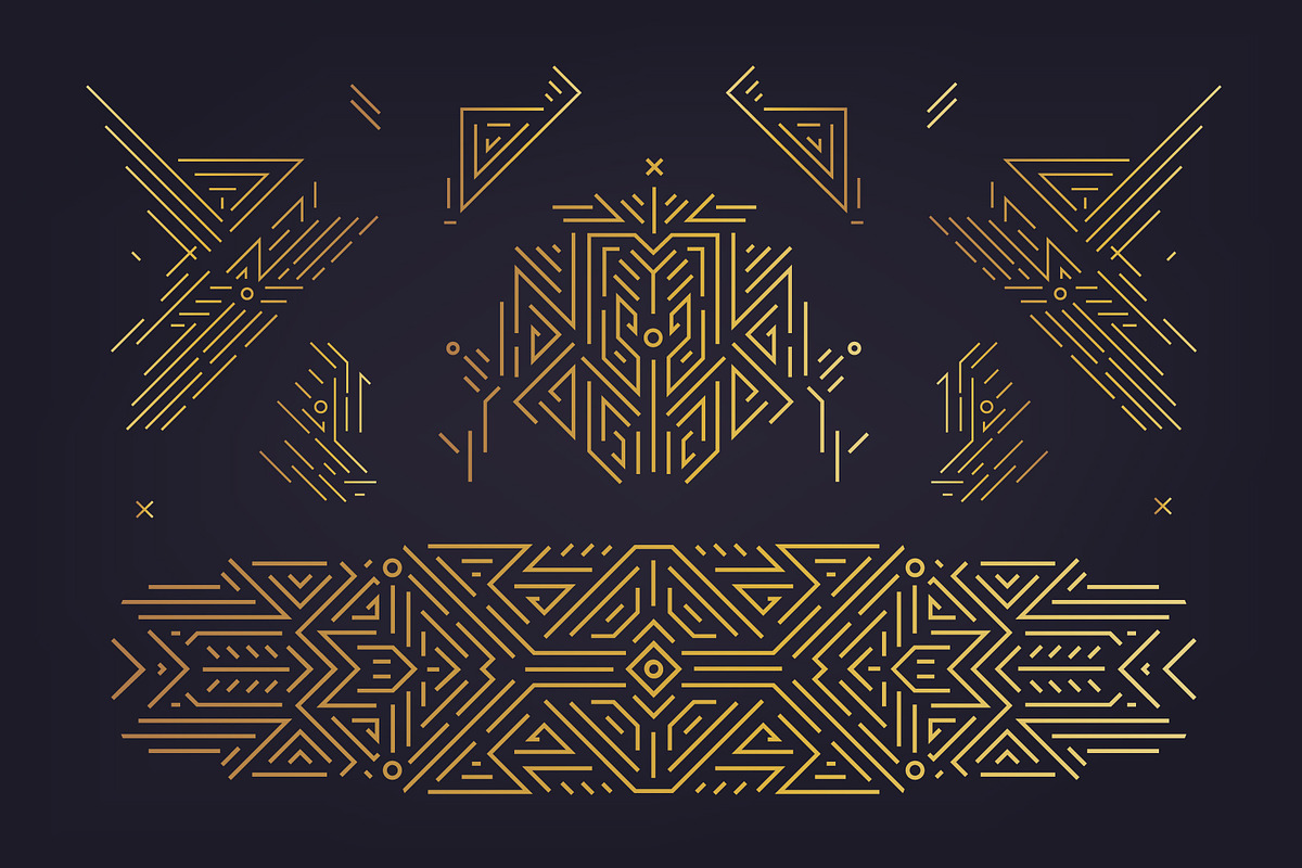 Art Deco Geometric Design Elements, a Pattern Graphic by Marylia (Photo 13 of 13)