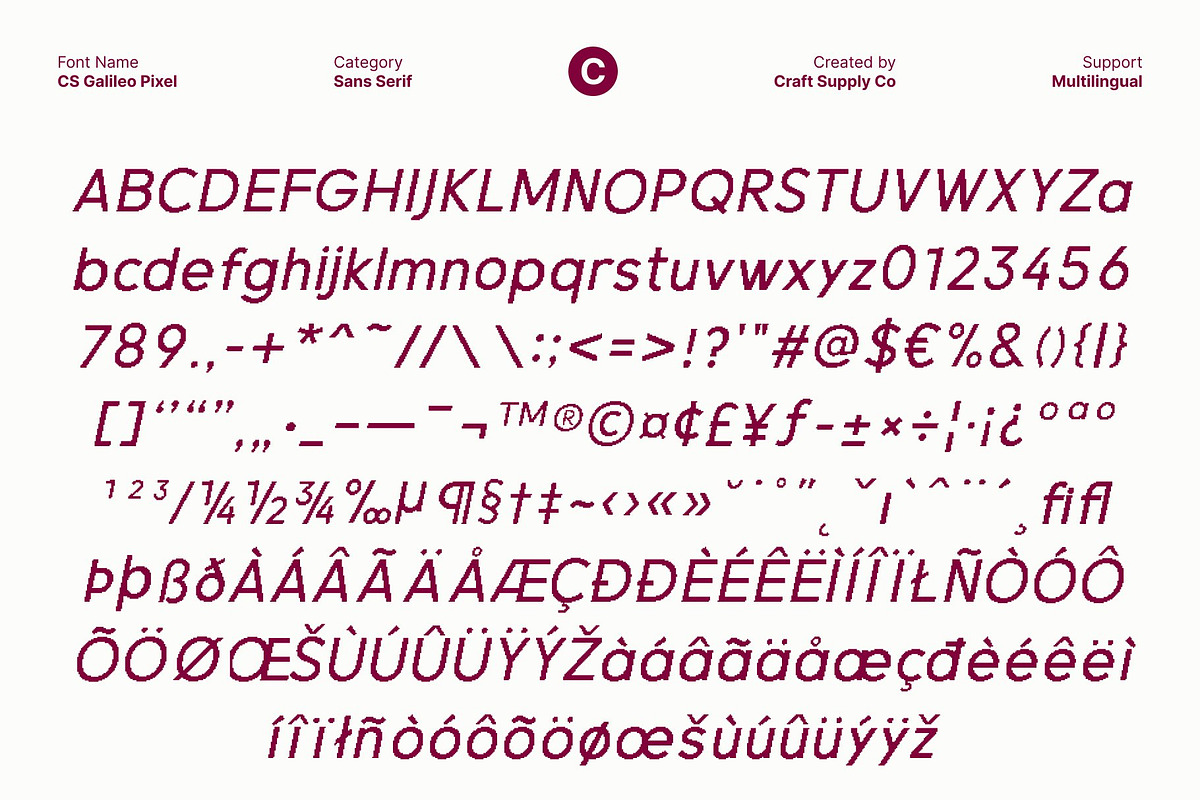 CS Galileo Pixel, a Sans Serif Font by Craft Supply Co. (Photo 8 of 8)