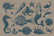 Vintage Marine Hand-drawn Clip-art, an Illustration by Adiemus (Thumbnail 3 of 8)