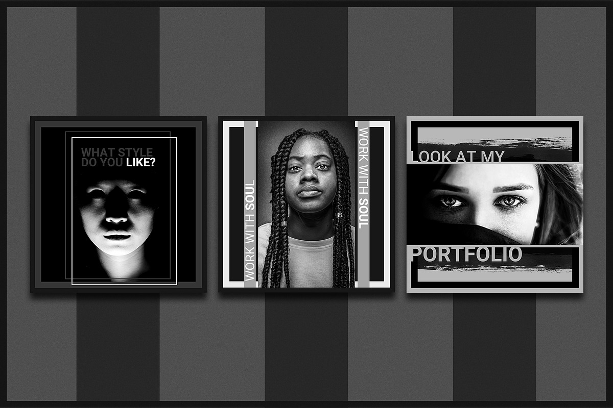 Dark Instagram Posts, a Social Media Template by Midgardians (Photo 2 of 5)