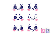 Cute Kawaii Face Vector Collection, a Person Illustration by MISS CHATZ (Thumbnail 2 of 3)