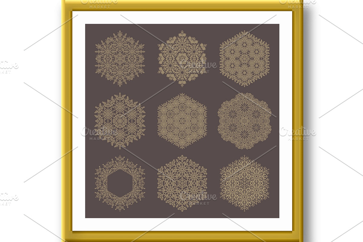 Set of Round Snowflakes With Winter, an Object Illustration by FineArtStudio (Photo 2 of 3)