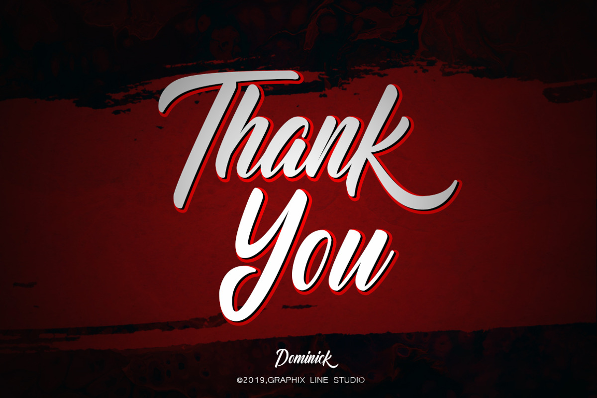 Dominick Script Font, a Script Font by Graphix Line Studio (Photo 6 of 6)