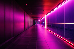 Neon lights enhance a sleek modern c, a Photo by Iftikhar Alam