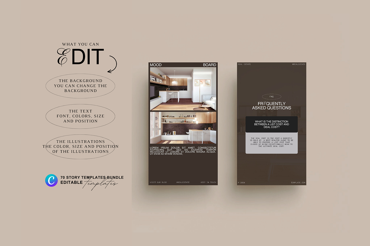 Real Estate Story Templates (CANVA), a Social Media Template by Prapti Design (Photo 8 of 9)
