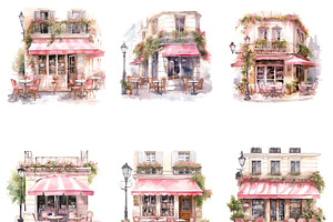 Summer French Cafe Clipart Bundle