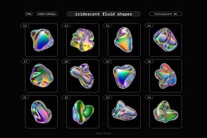 Iridescent Fluid 3D Shapes Pack