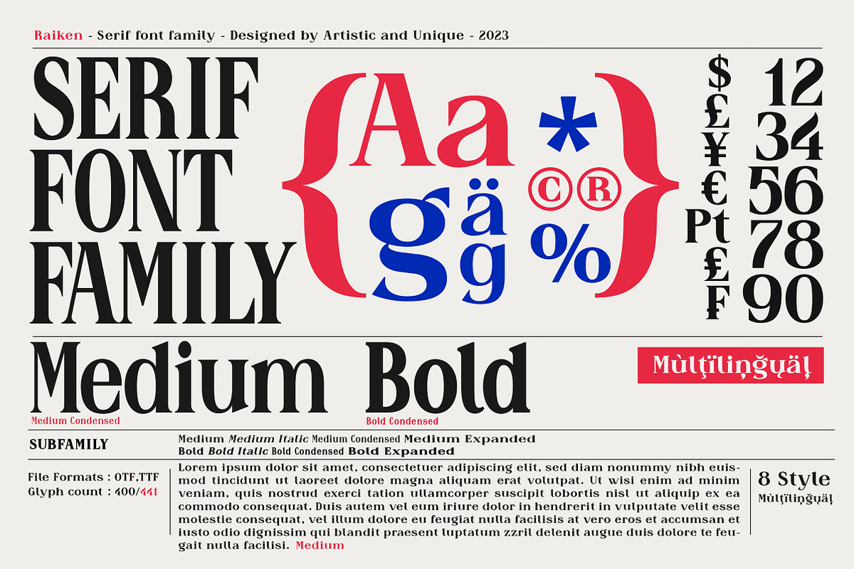 Raiken - Serif font family, a Serif Font by Artistic & Unique (Photo 3 of 14)