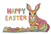 Happy Easter coloring page, an Object Graphic by Somjai King (Thumbnail 12 of 16)