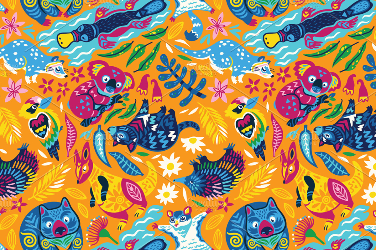 Australian Animals, a Pattern Graphic by PenguinHouse (Photo 3 of 7)
