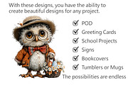 Whimsical Easter Owl Clipart, an Illustration by Pixels.Craft (Thumbnail 3 of 5)