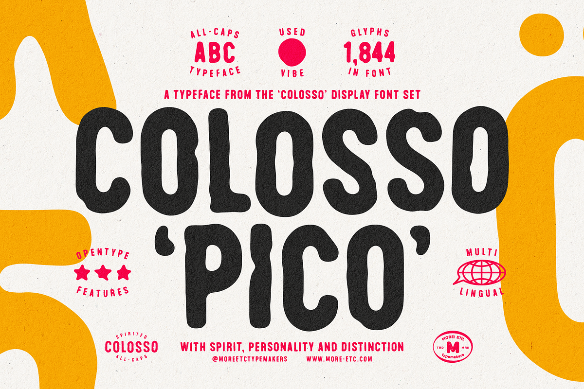 Colosso Pico Display Font, a Sans Serif Font by More Etc. Studios (Photo 1 of 13)