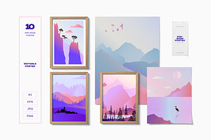 Gradient Mountains - Poster Builder