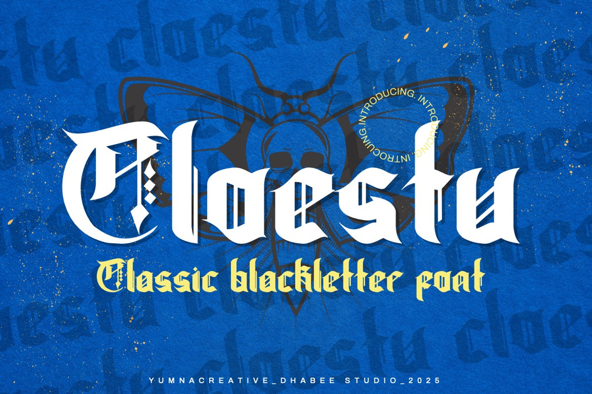 Cloestu - Classic Blackletter Font, a Blackletter Font by Dhabee (Photo 1 of 15)