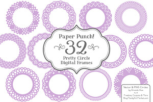 Lavender Lace Vector Frames, an Illustration by Amanda Ilkov