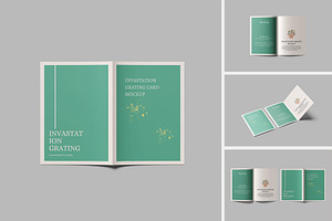 Invitation & Greeting Card Mockups, a Print Template by Difa Design