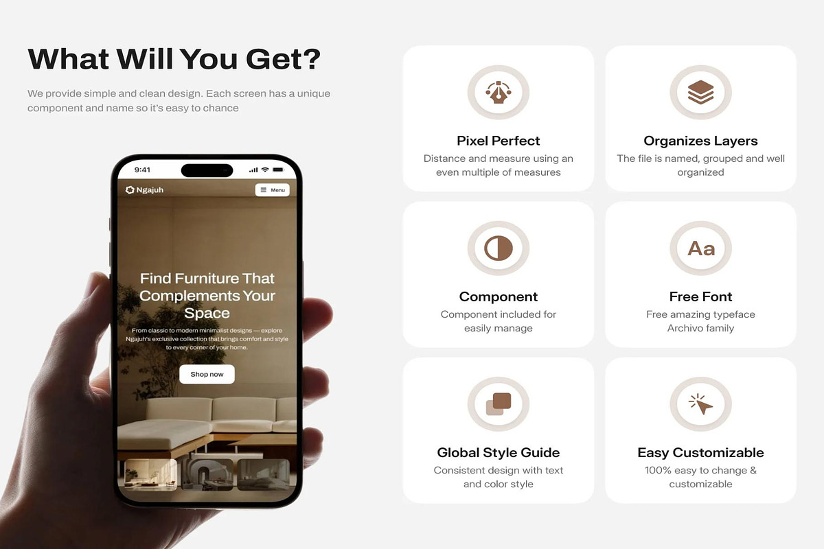 Ngajuh - Furniture Website UI Kit, an UI Kit Template by Creative Perspective (Photo 2 of 8)