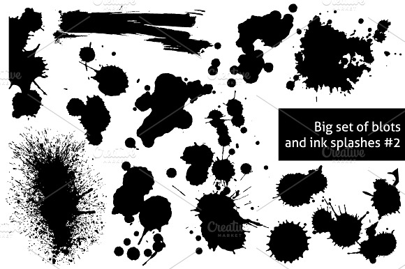Big set of blots and ink splashes #2 preview 2