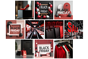 Black Friday Black & Red Backgrounds, a Background Graphic by NadiaTheronArt (Thumbnail 4 of 5)