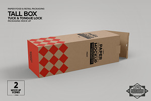 Tall Box Tuck&Tongue Lock Mockup