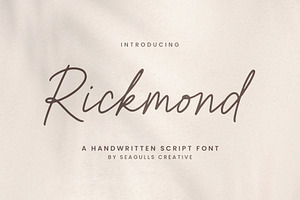 Rickmond Handwritten Font, a Script Font by Seagulls Creative