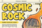 Cosmic Rock - A Comic Display Font, a Font by Arendxstudio (Thumbnail 1 of 9)