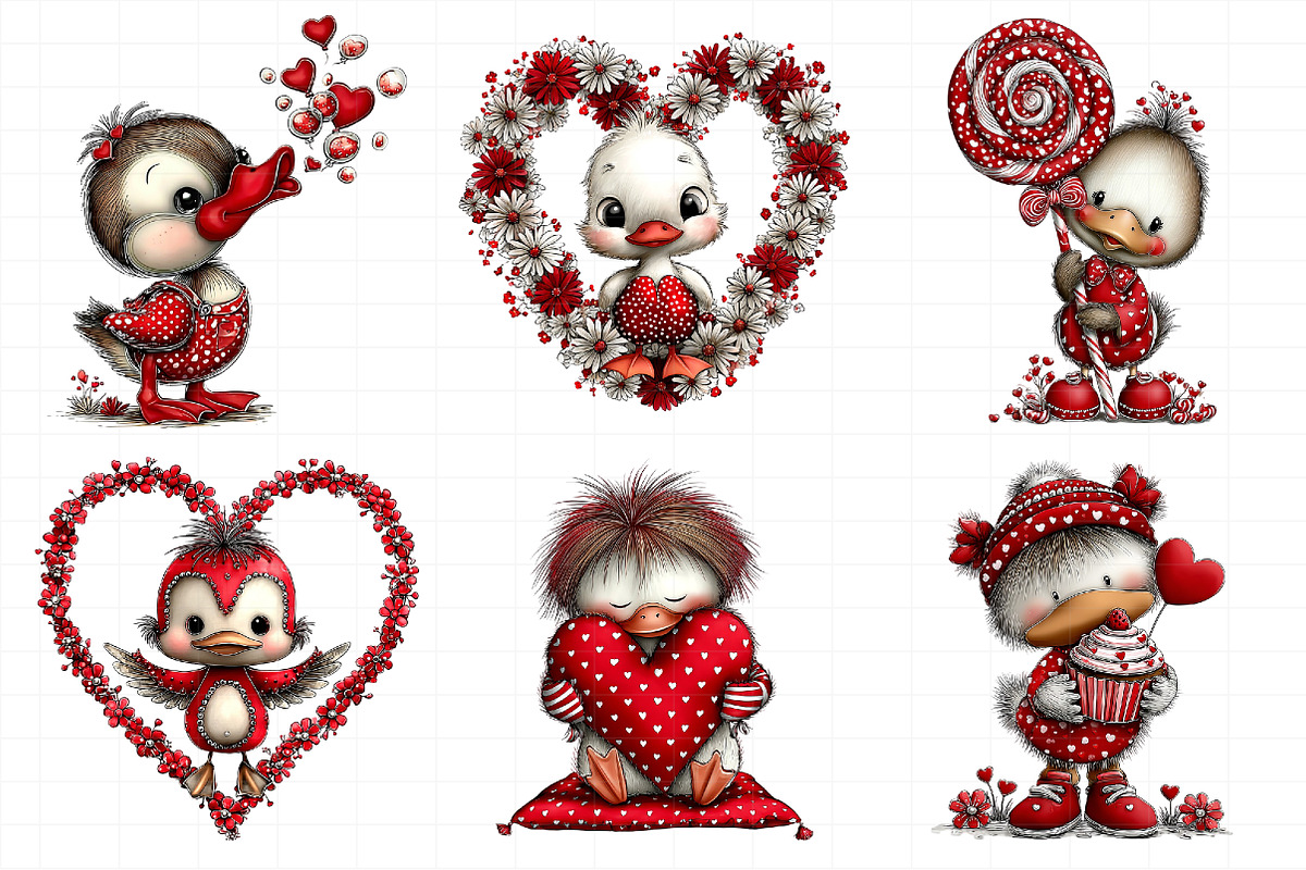 Cute Baby Duck Valentine Clipart, an Illustration by Daily.Designs (Photo 6 of 8)