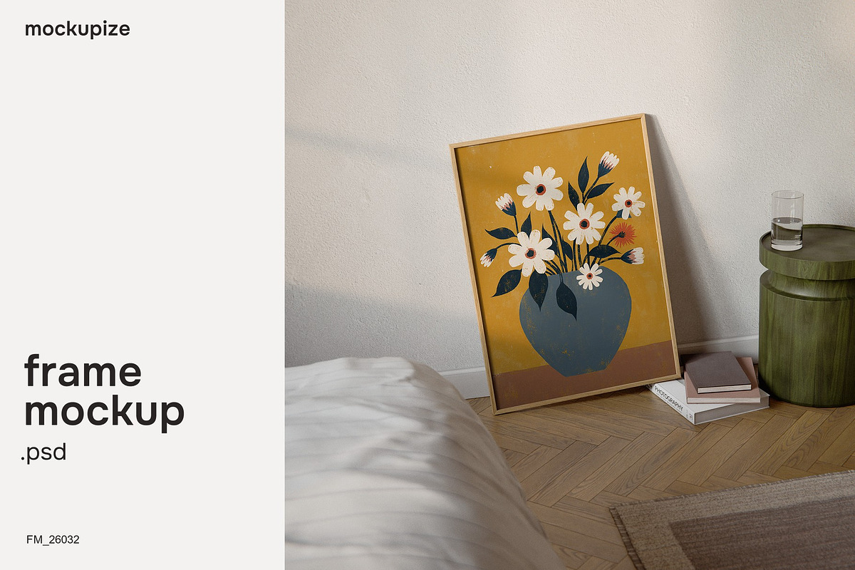 5x7 Bedroom Leaning Frame Mockup, a Household Mockup by mockupize (Photo 1 of 7)