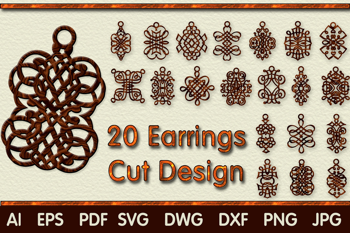 SVG Earring Cutting Templates, a Design Template by Kseniya-Omega (Photo 1 of 3)