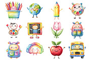 Kawaii Preppy School Clipart Bundle, a Seasonal Illustration by CitraGraphics (Thumbnail 2 of 4)