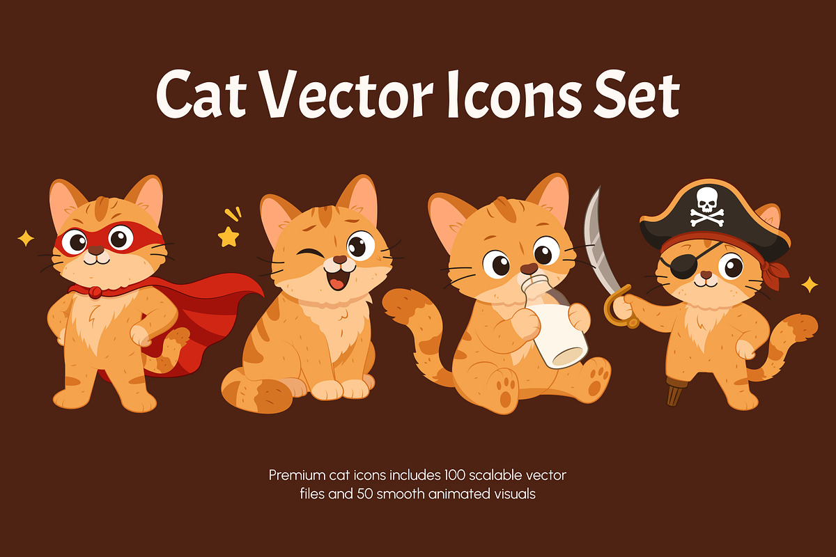 Bundle of Cat Vector Icons, an Emoji Icon by Creative Stall (Photo 1 of 12)