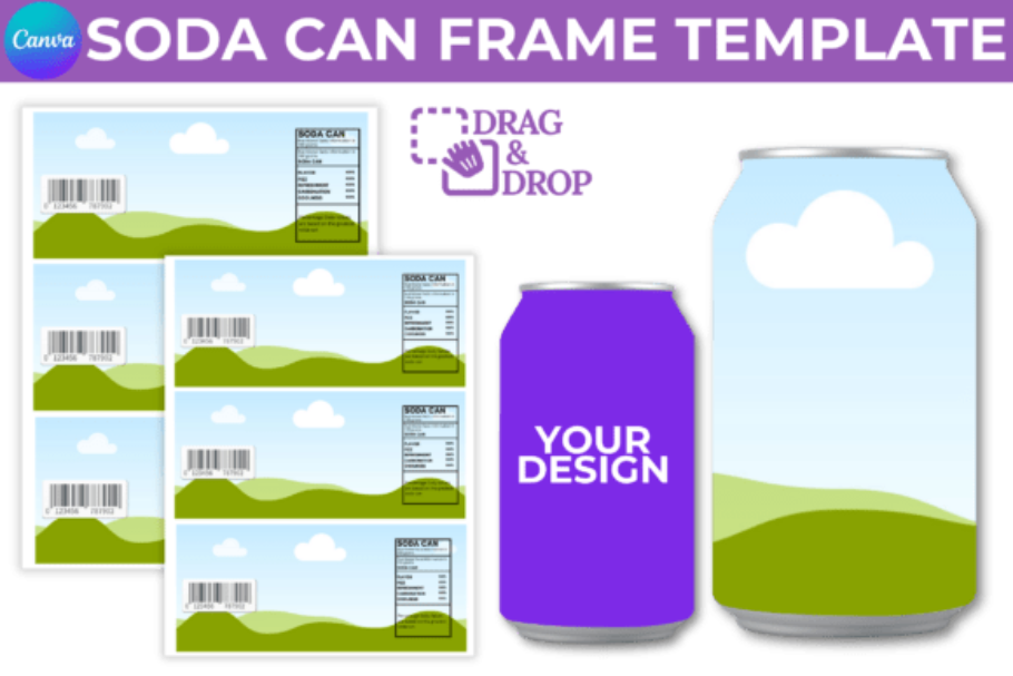 Soda Can Packaging Canva Template