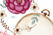 Watercolor embroidery clipart., an Illustration by Mary (Thumbnail 5 of 5)