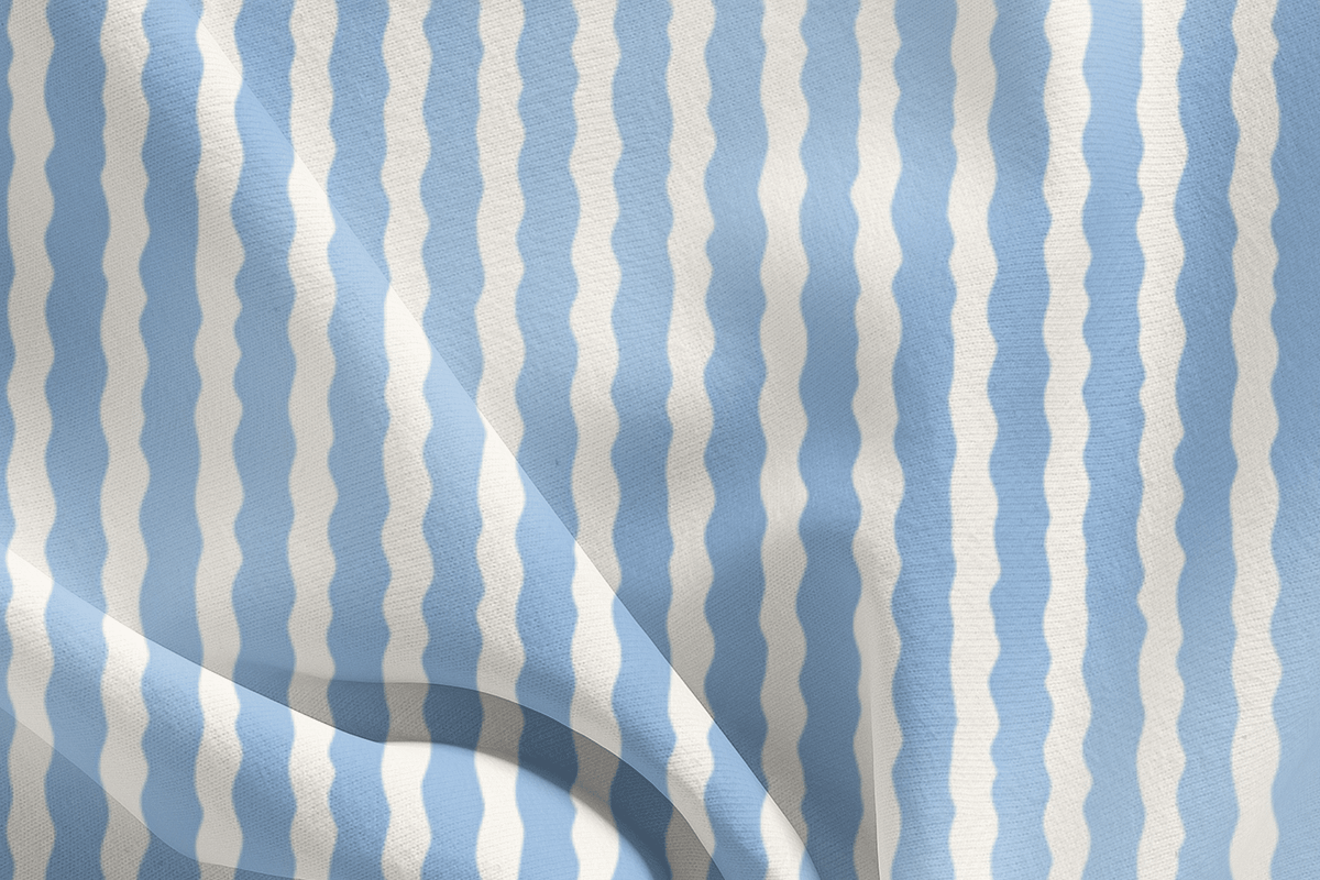 Light Blue Scalloped Stripe Seamless, a Pattern Graphic by Pati Charm Studio (Photo 7 of 7)