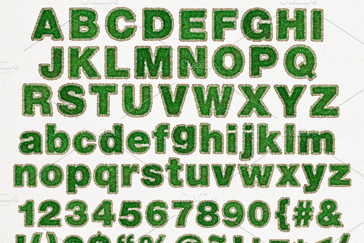 Grass Patch Alphabet, an Object Graphic by WhiteSpace Design Studio (Photo 2 of 2)